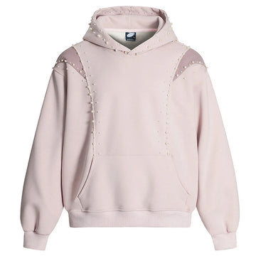 Black Pearl Studded Streetwear Hoodie